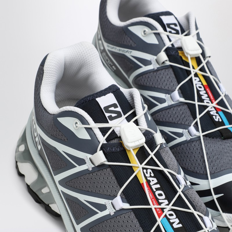 Salomon Xt-6 Grisaille Grey Mesh Sneakers In Multi