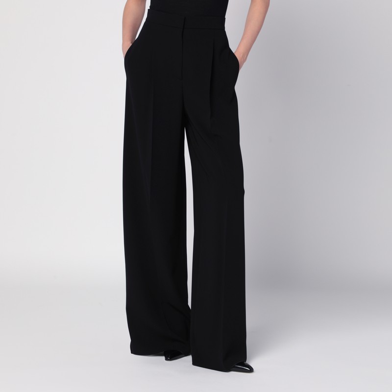 Max Mara Lino Trousers In Black