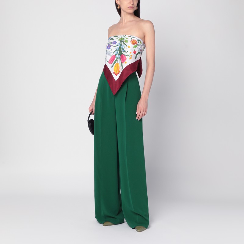 Max Mara Laccato Triacetate Blend Wide Pants In Green