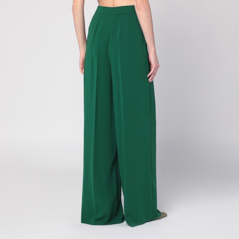 Max Mara Laccato Triacetate Blend Wide Pants In Green