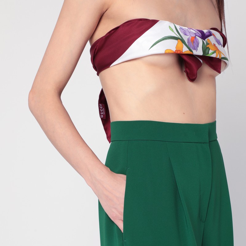 Max Mara Laccato Triacetate Blend Wide Pants In Green