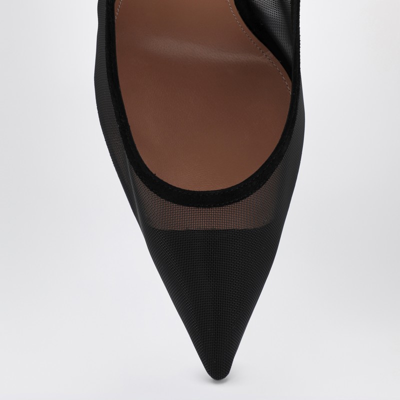 Aquazzura Love Affair 85 Pumps In Black Suede And Mesh In Black