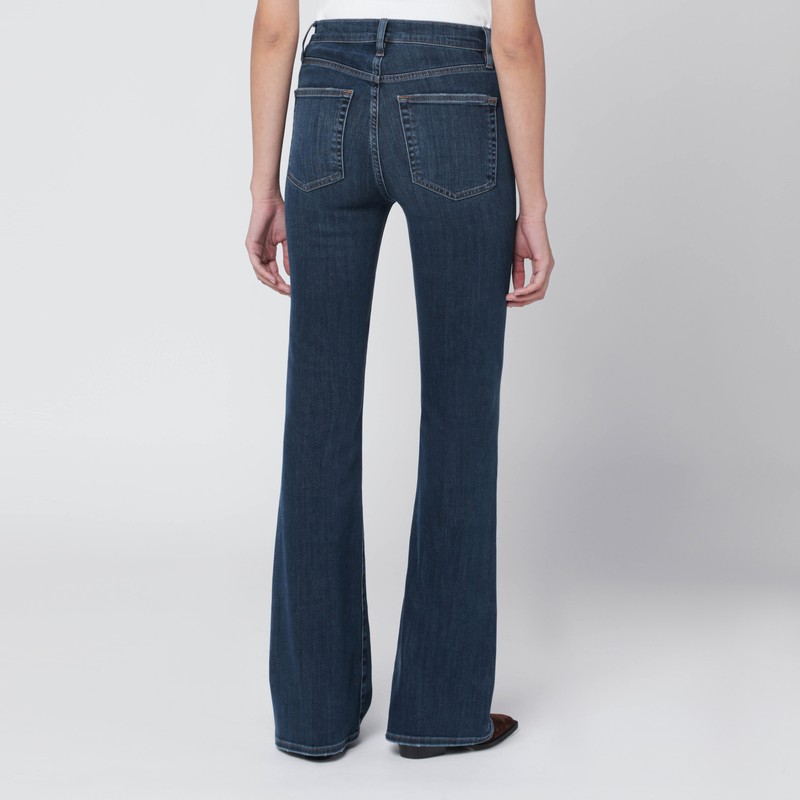 Frame Dark Blue Le High Flare Jeans In Blue
