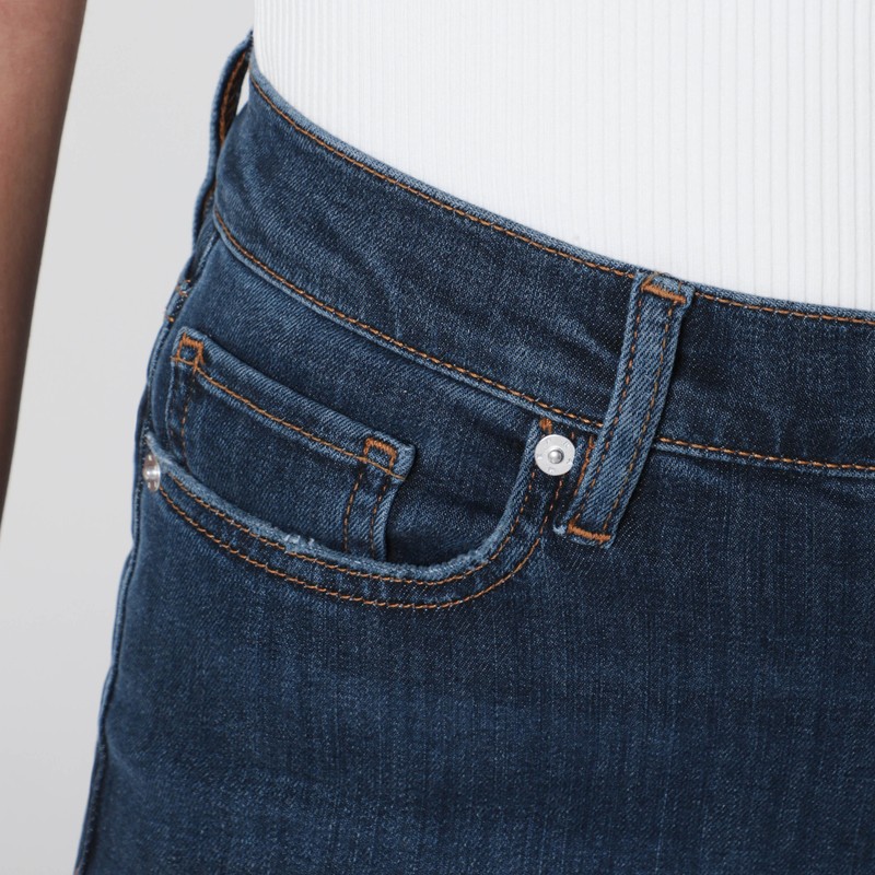 Frame Dark Blue Le High Flare Jeans In Blue