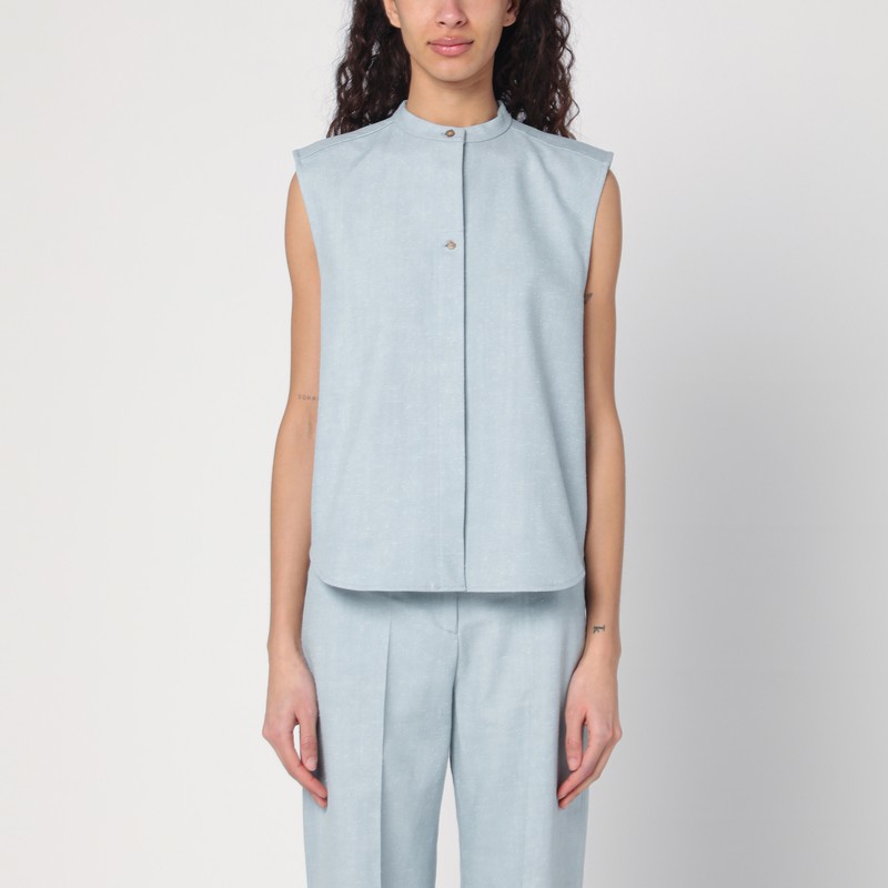 Fog grey blouse in cotton blend
