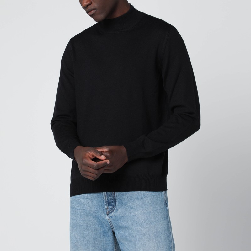 Tagliatore Wool Turtleneck Sweater Long Sleeves In Black