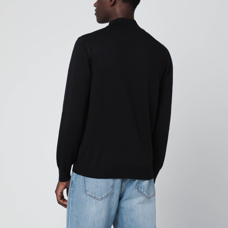 Tagliatore Wool Turtleneck Sweater Long Sleeves In Black