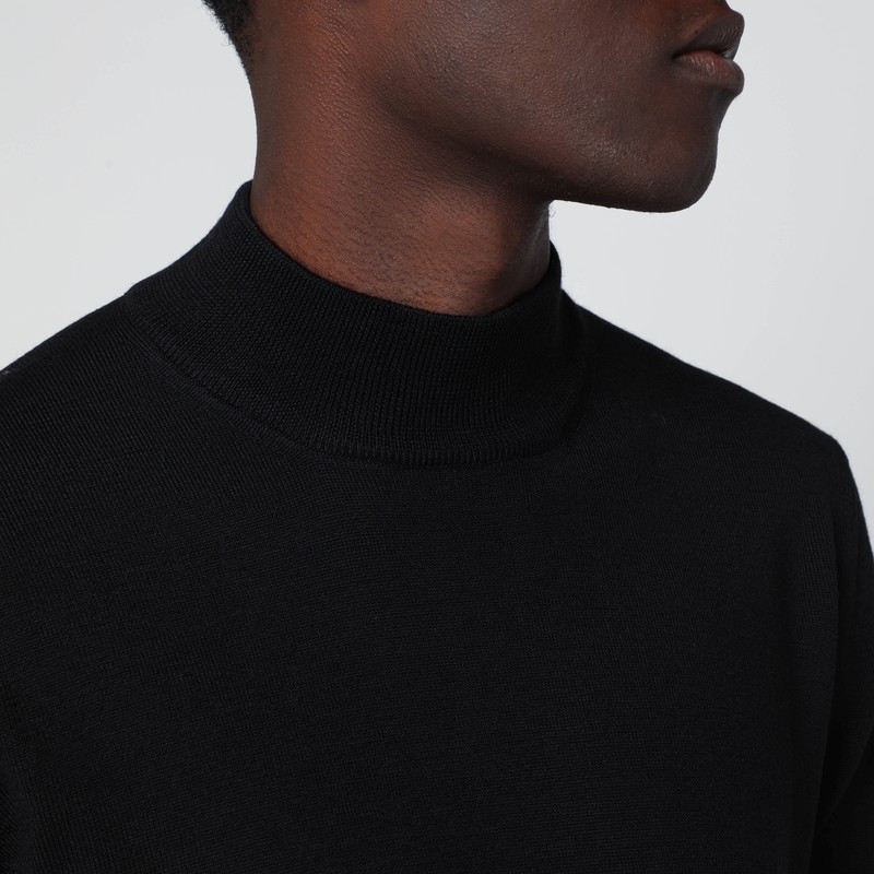 Tagliatore Wool Turtleneck Sweater Long Sleeves In Black