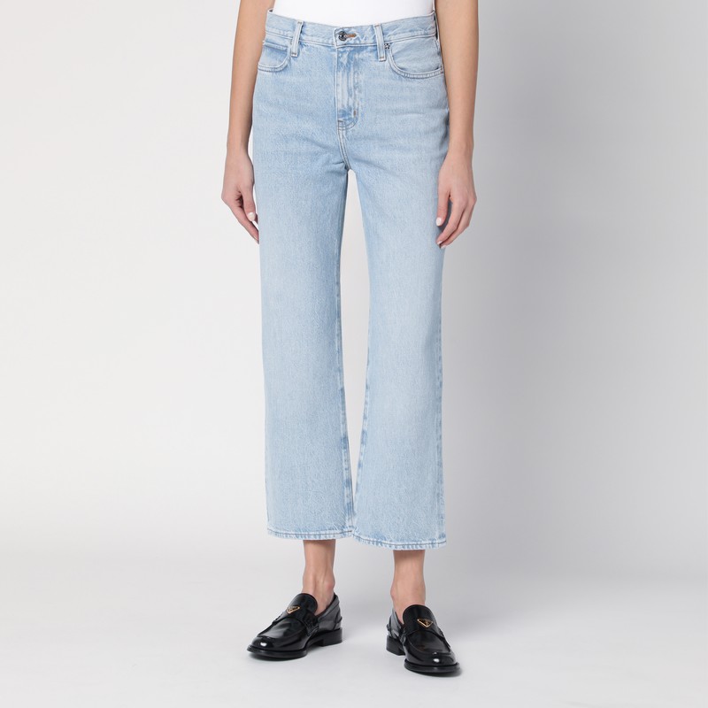 Frame Jane Crop Regenerated Denim Jeans In Light Blue