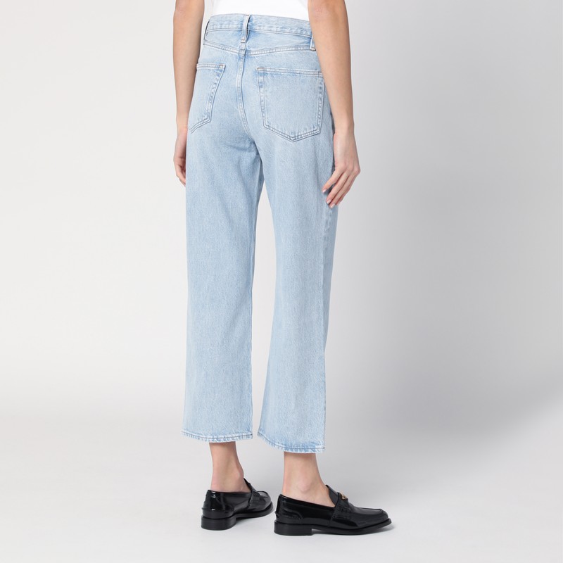 Frame Jane Crop Regenerated Denim Jeans In Light Blue