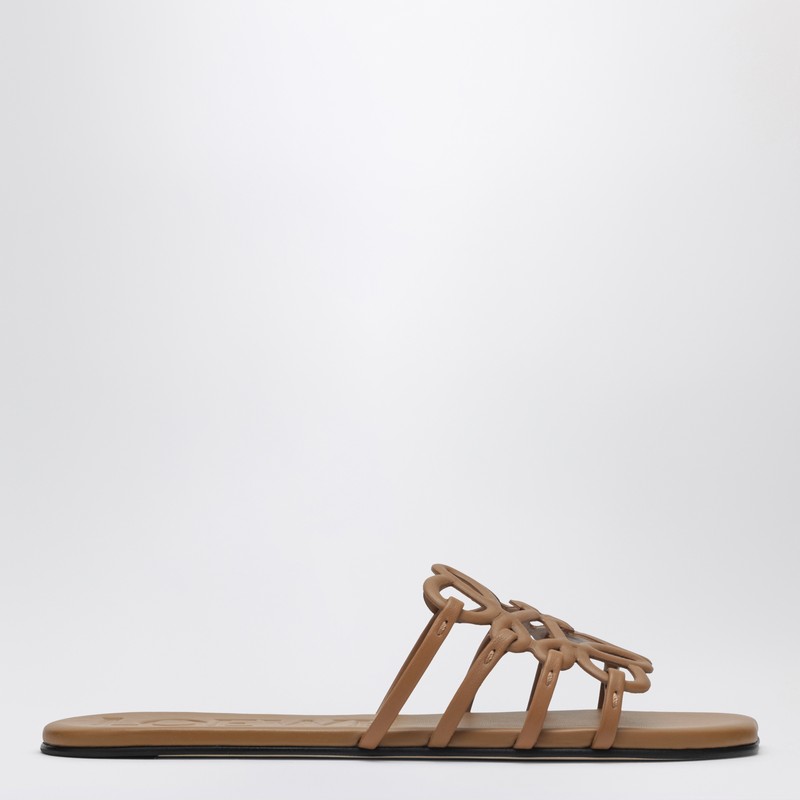 Loewe Anagram Petal Slides In Camel Leather In Sand