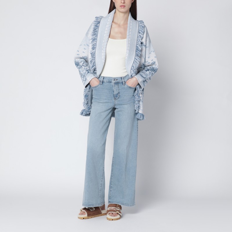 Frame Le Slim Palazzo Jeans In Tribute Light Blue In Blue