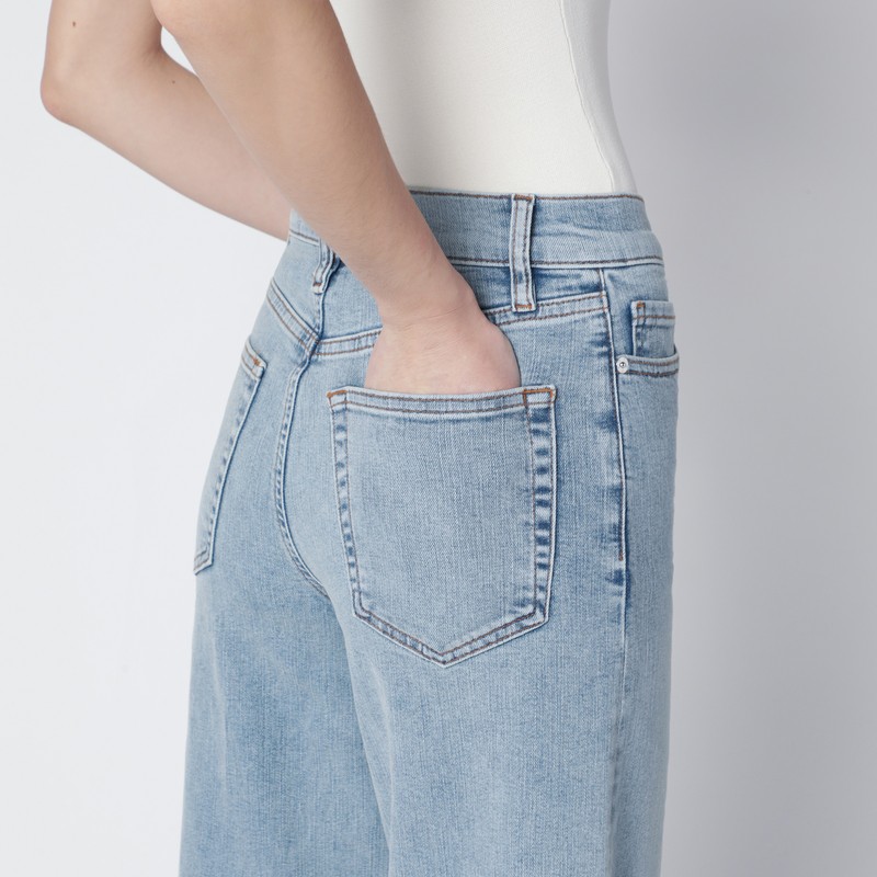 Frame Le Slim Palazzo Jeans In Tribute Light Blue In Blue