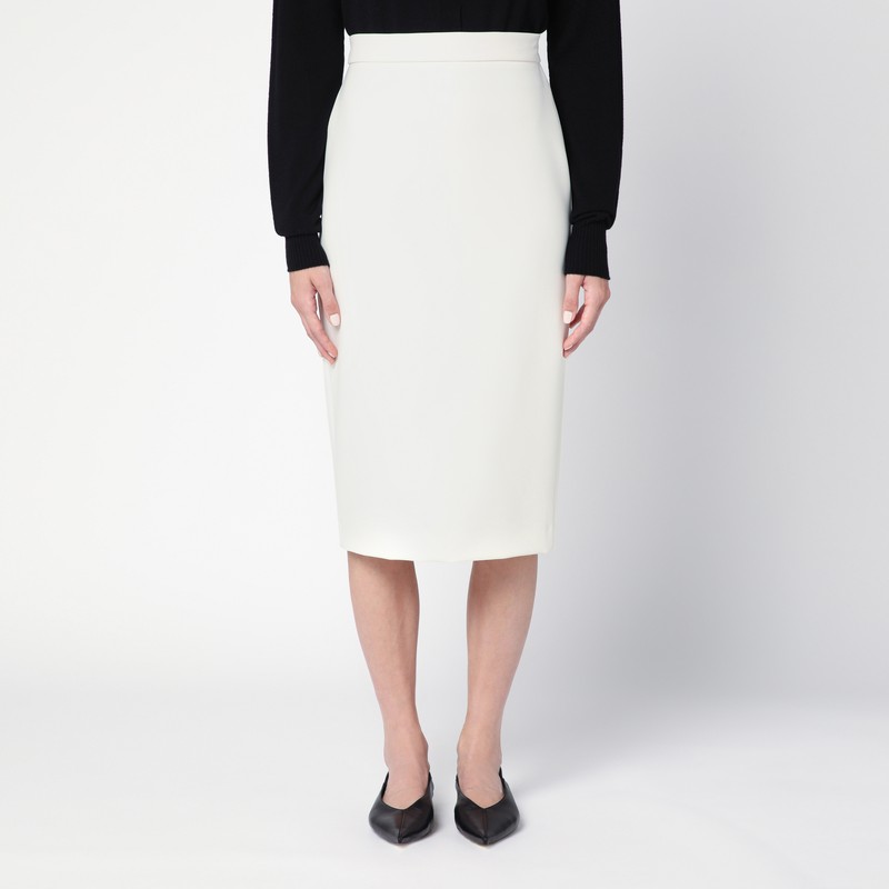Ivory midi pencil skirt