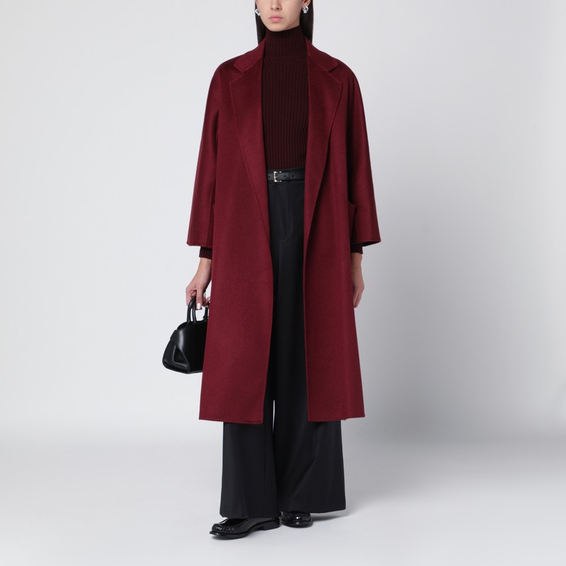 Max Mara Raspberry Ludmilla Icon Coat In Burgundy