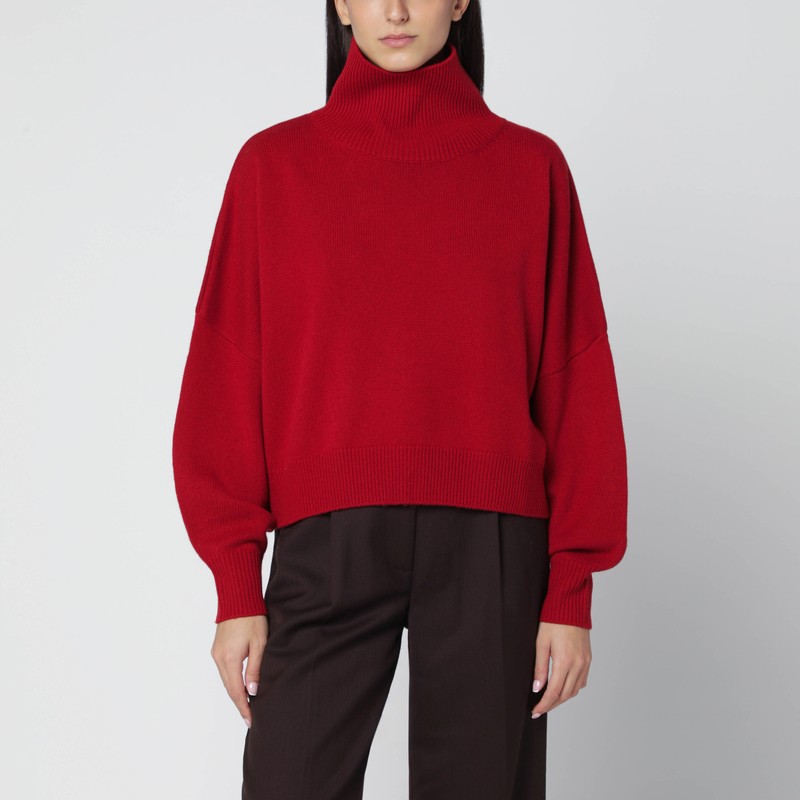 Red wool and cashmere sweater