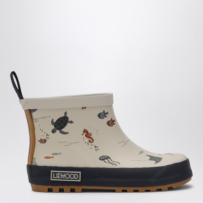Liewood Tekla Sea Creature/sandy Rain Boots In Beige