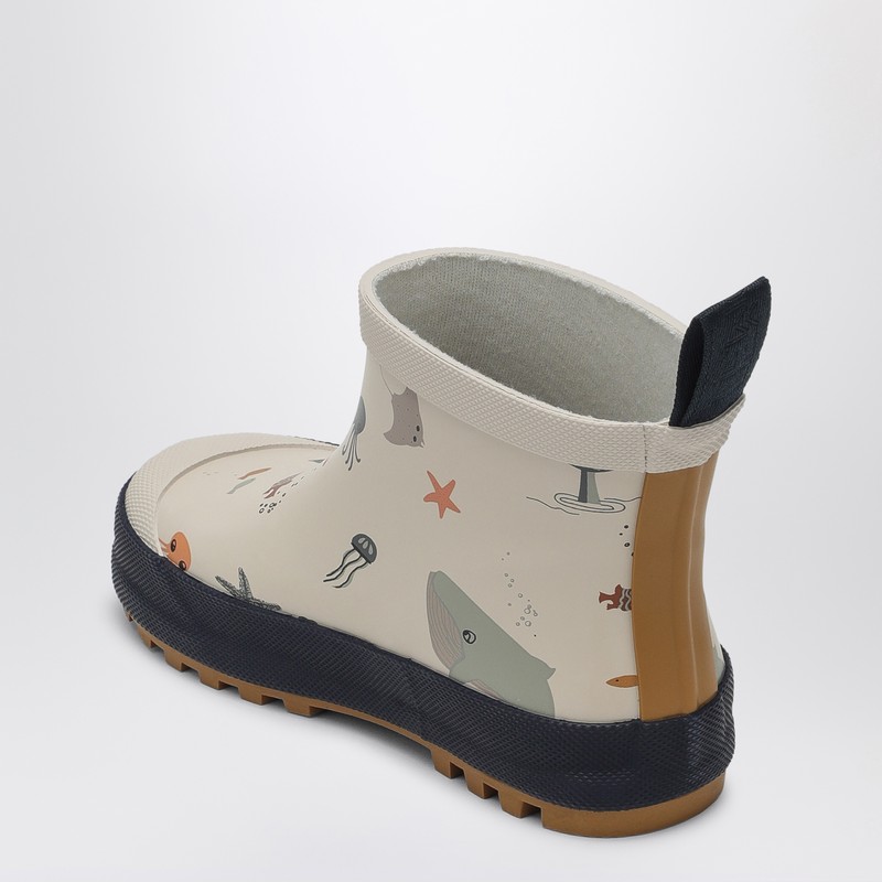 Liewood Tekla Sea Creature/sandy Rain Boots In Beige