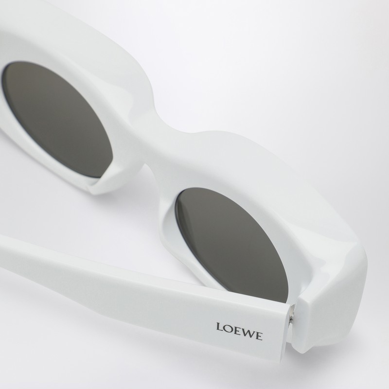 Loewe X Paula Ibiza Oval-shaped Logo Sunglasses In White