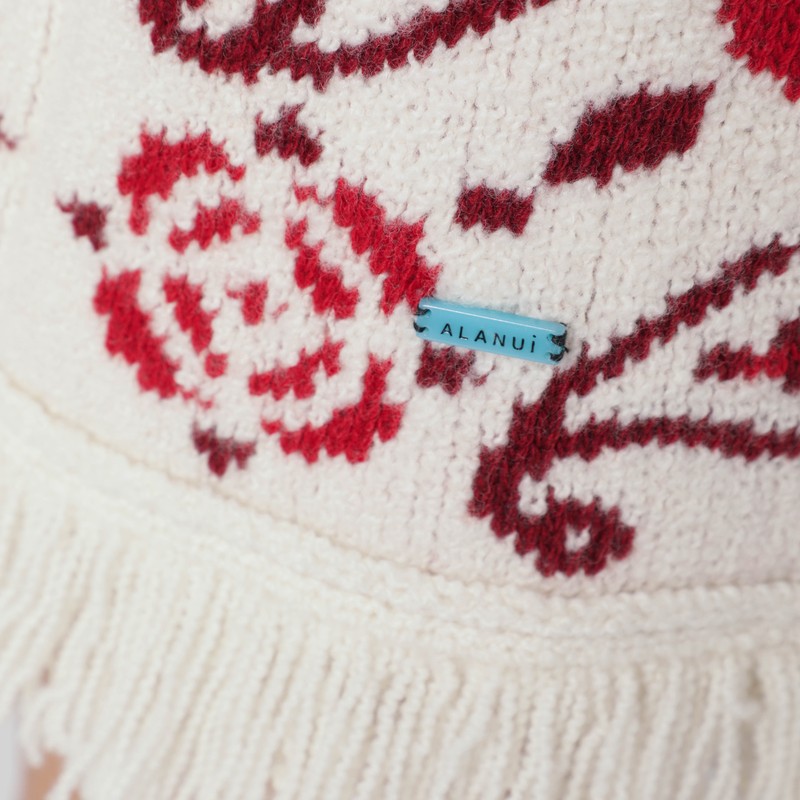 Alanui Chalk White/ruby Glimpse Of Eden Cardigan In Multi