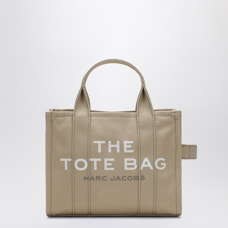 Beige canvas small Tote Bag
