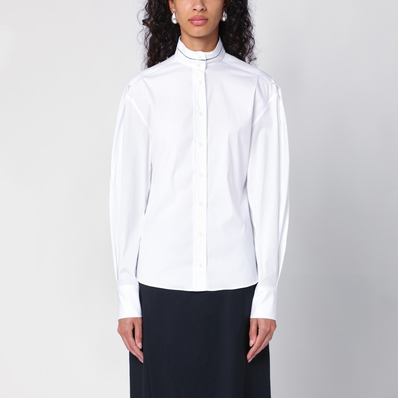 White cotton-blend shirt