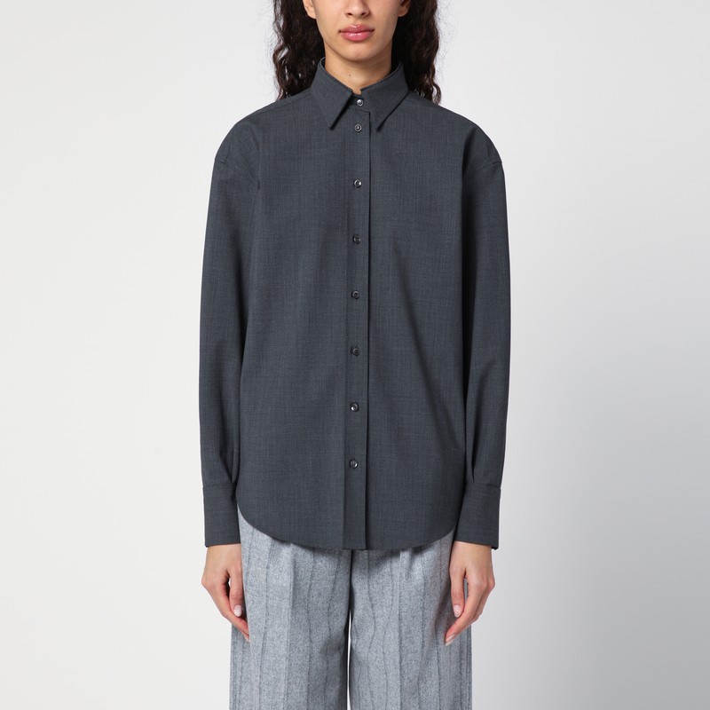 Dark grey shirt with Shiny Collar Detail