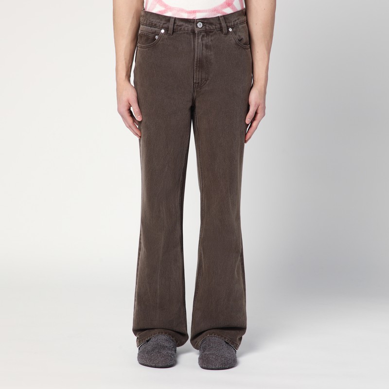 Brown faded jeans in denim