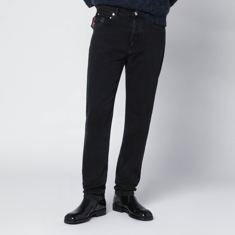 Black regular-fit jeans