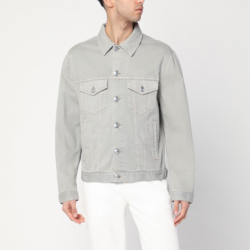 Khaki denim jacket - Brunello Cucinelli - Modalova
