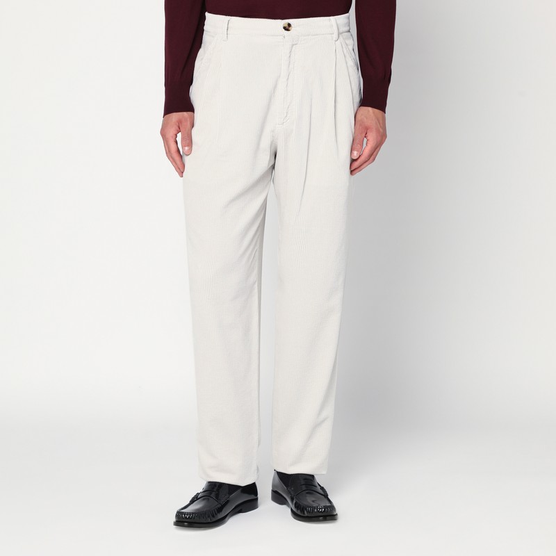 White corduroy pants