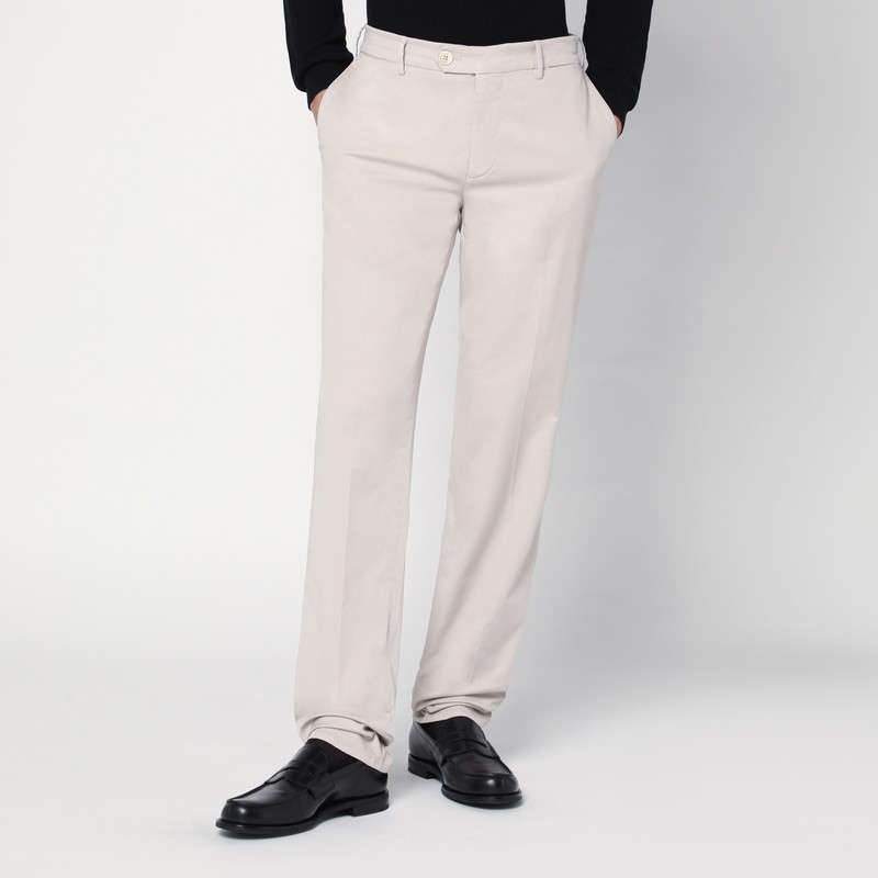 Greige cotton regular pants - Brunello Cucinelli - Modalova