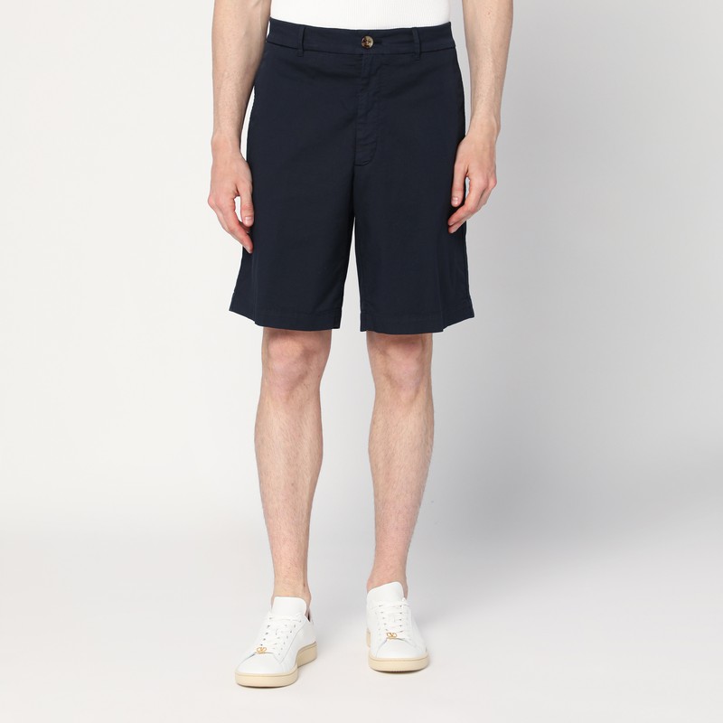 Navy blue cotton bermuda shorts - Brunello Cucinelli - Modalova