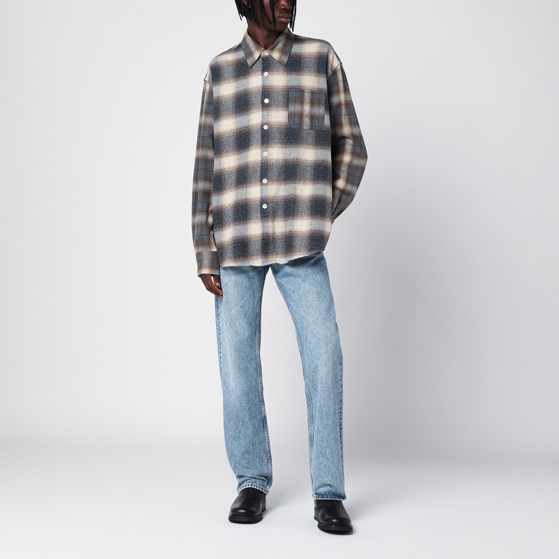 Our Legacy Beige Checked Above Shirt In Multicolor