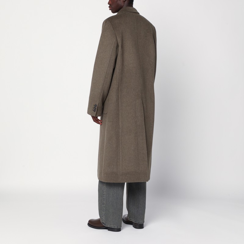 Our Legacy Moss-coloured Wool Blend Coat In Black