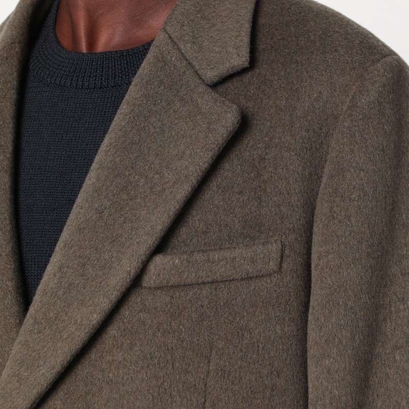 Our Legacy Moss-coloured Wool Blend Coat In Black