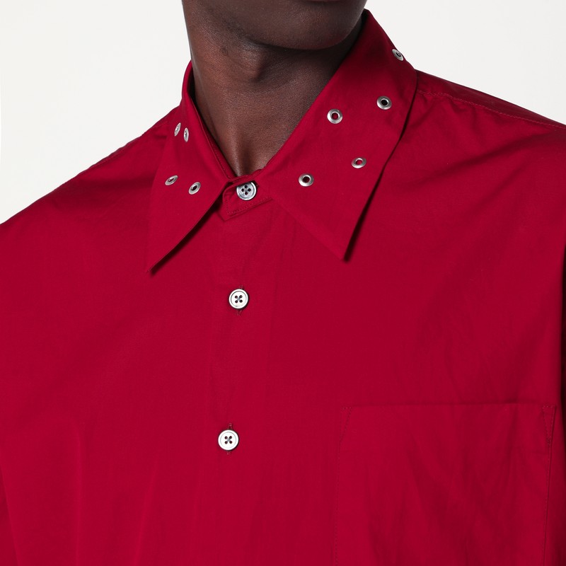Our Legacy Above Grommet Detail Cotton Poplin Button-up Shirt In Multi