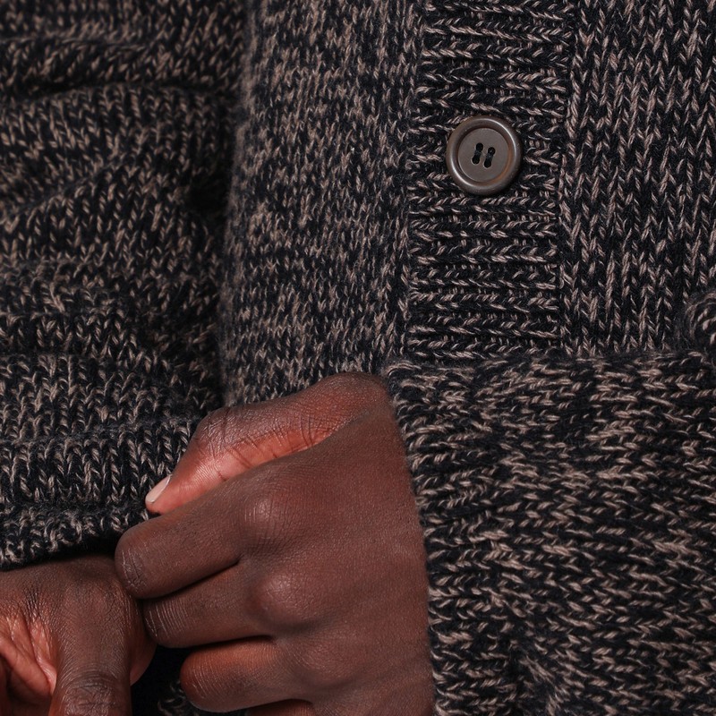 Our Legacy Brown Textured Wool Cardigan In Multi