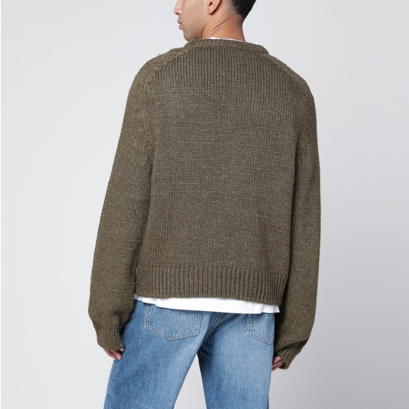 Our Legacy Wool And Silk Crewneck Sweater In Green