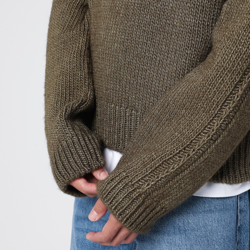 Our Legacy Wool And Silk Crewneck Sweater In Green