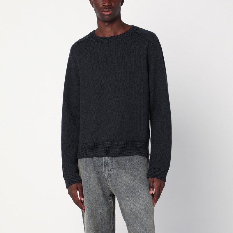 Black wool crew neck jumper