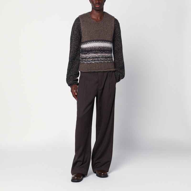 Our Legacy Wide Leg Wool Trousers Featuring Pockets In Green