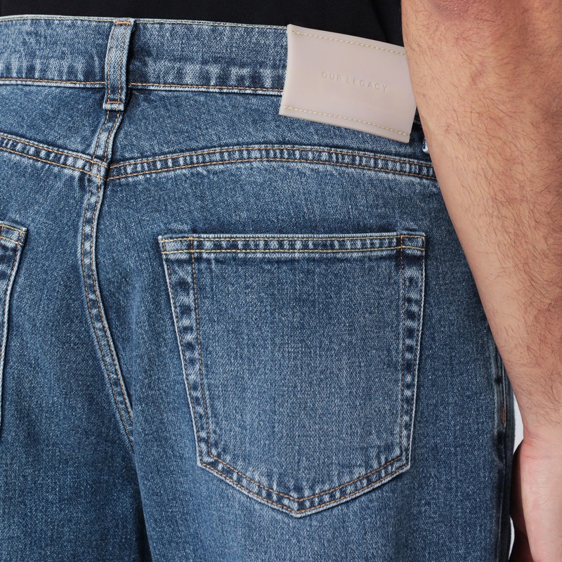 Our Legacy Straight Leg Denim Trousers With Belt Loops In Blue