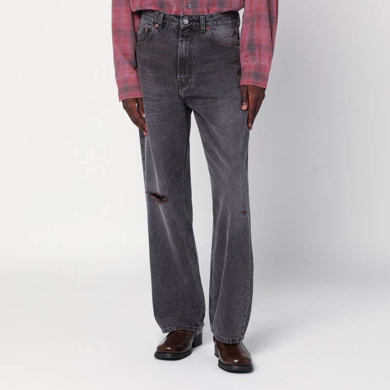 Faded effect jeans with rips