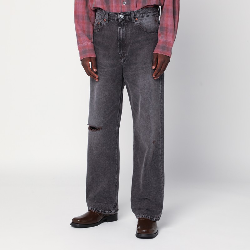 Our Legacy Faded Effect Jeans With Rips In Brown