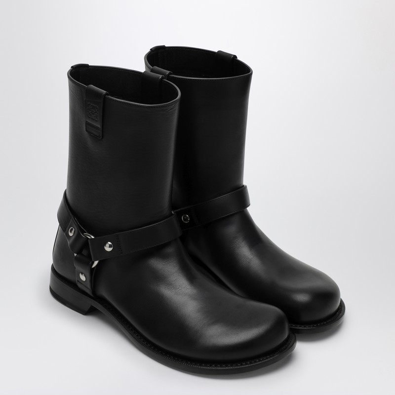 Loewe Man Ankle Boots Black Size 9 Leather In Black
