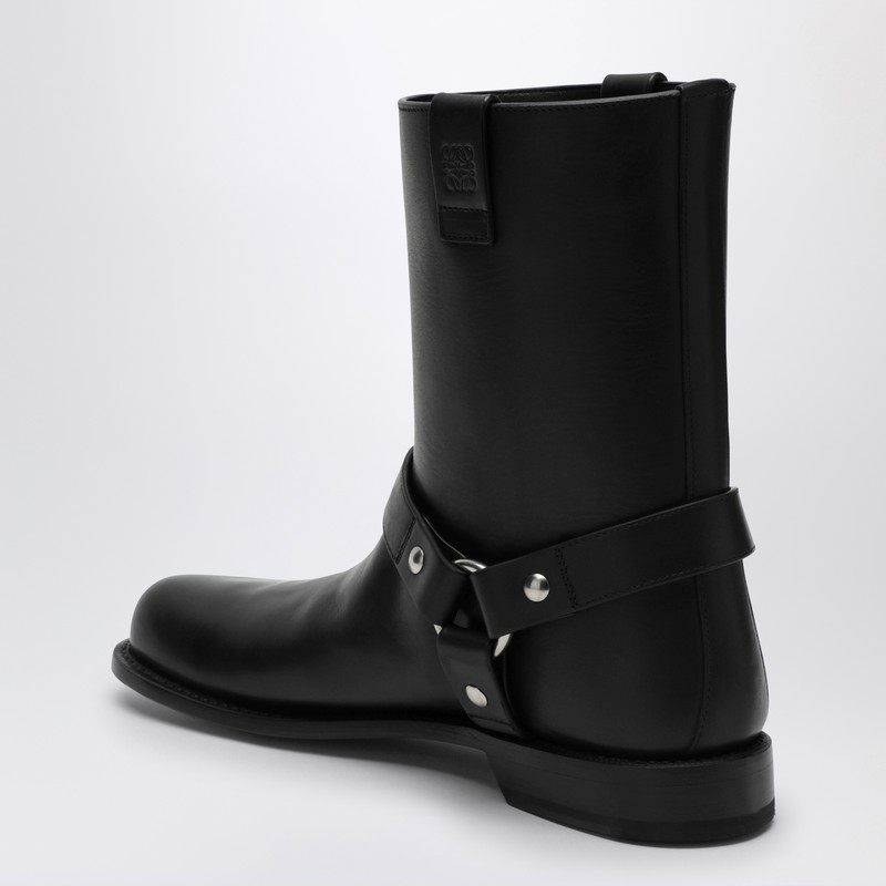 Loewe Man Ankle Boots Black Size 9 Leather In Black