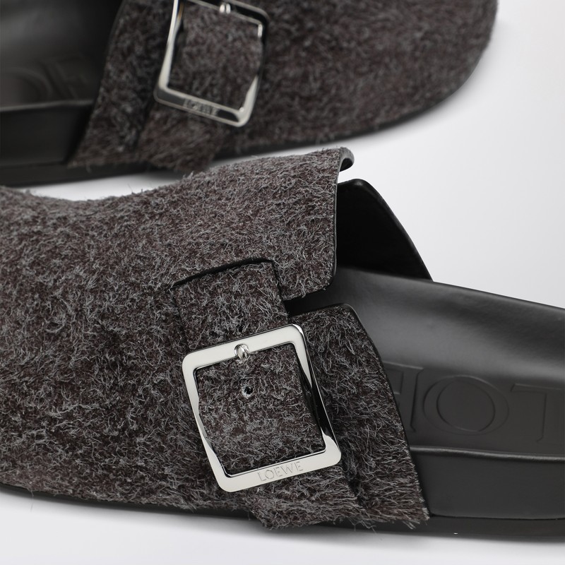 Loewe Ease Buckle Mule In Dark Brown In Brown
