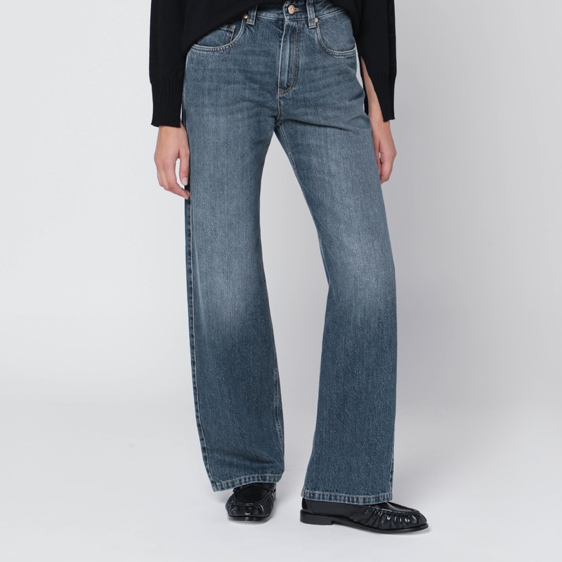 Contemporary Loose pants in blue denim
