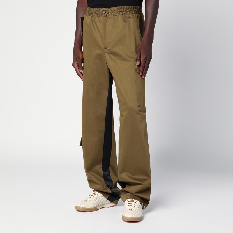 Wales Bonner Cargo Cotton Trousers Elastic Waistband In Green